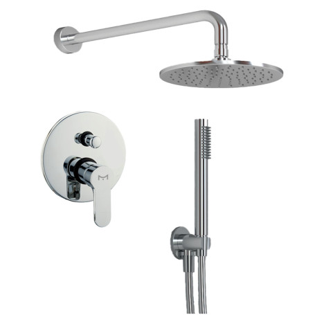 Round 1 Complete Kit Shower Arm Overhead shower water outlet Lace PVC Bathroom