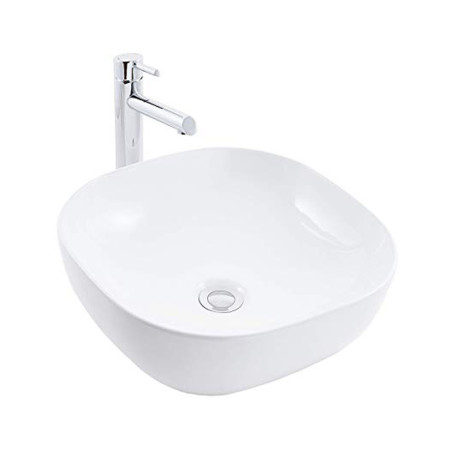 Sink From Supporting Ceramic White Rounded Basin Sink Furniture 44x44x14 cm