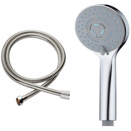 Hand shower 5 Functions power Anticalcare Abs Chrome + Stainless Steel Hose 150 cm Extensible Shower