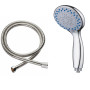 Hand shower 5 Functions power Anticalcare Abs Satin Chrome + Stainless Steel Hose 150 cm Extensible