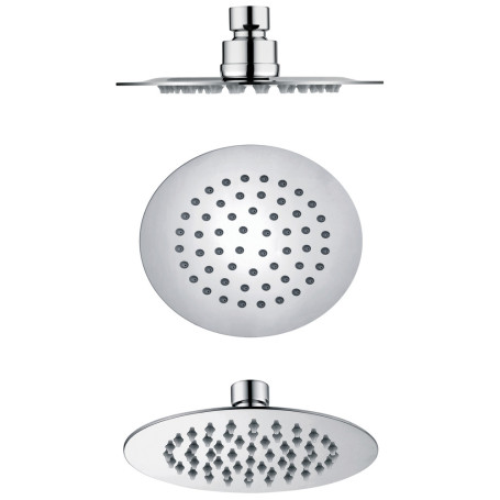 Round Stainless Steel Shower Head 2 Mm Thickness Effect Rain Various Sizes Bathroom