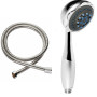 Hand shower 5 Functions power Anticalcare Abs Satin Chrome + Stainless Steel Extensible Shower Hose 150 cm