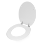 Toilet Seat Cover Water Tablet Universal Vase White MDF Wood Hinges Heavy Metal Bathroom