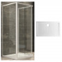 Ogomondo Box Corner Shower Unit 3 Sides Transparent Crystal Hardened 70x90x70