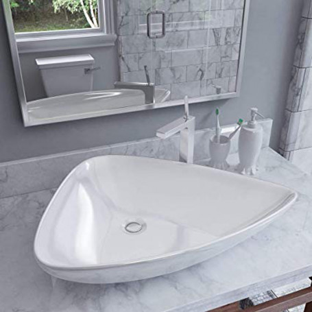 Sink From Supporting Ceramic White Triangular Sink Basin Furniture 68x47,5x12,5 Cm