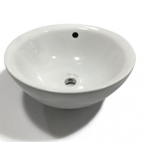 Sink From Supporting Ceramic White Round Sink Basin Furniture 42x42x17,5 Cm