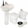 Ogomondo Sanitari A Pavimento + Lavabo Dark  Vaso WC + Bidet + Sedile  + Curva