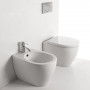Ceramic Sanitary A Floor Wire Wall Vase + WC + Bidet Seat WITHOUT BRIDA