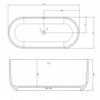 Bathtub Free Standing 002 White Acrylic Gloss Oval L138xH57xP75