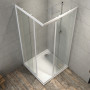 Box cabina doccia angolare corner due ante scorrevoli cristallo temprato trasparente