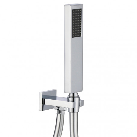 Kit Shower set Brass Chrome Support Full Socket Water With Flexible And Rectangular shower