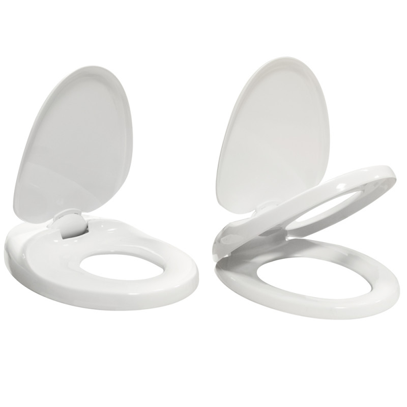 Bianco Froadp Sedile WC Ovale Universale con Chiusura Soft Close Rimovibile in Plastica Rigida Antibatterico Montaggio Semplice 25 Modelli Opzionali 