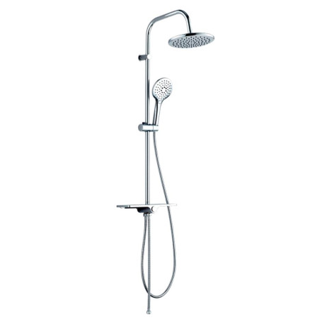 Shower Column Equipped 008 chrome plated brass, 2 functions shower head Tondo hand shower