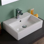 Sink From Supporting Ceramic White Rectangular Sink Basin Furniture 58x46x16 cm