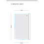 Ogomondo Box Corner Shower Unit 3 Sides Crystal Screen Printed Hardened 70x120x70 Left