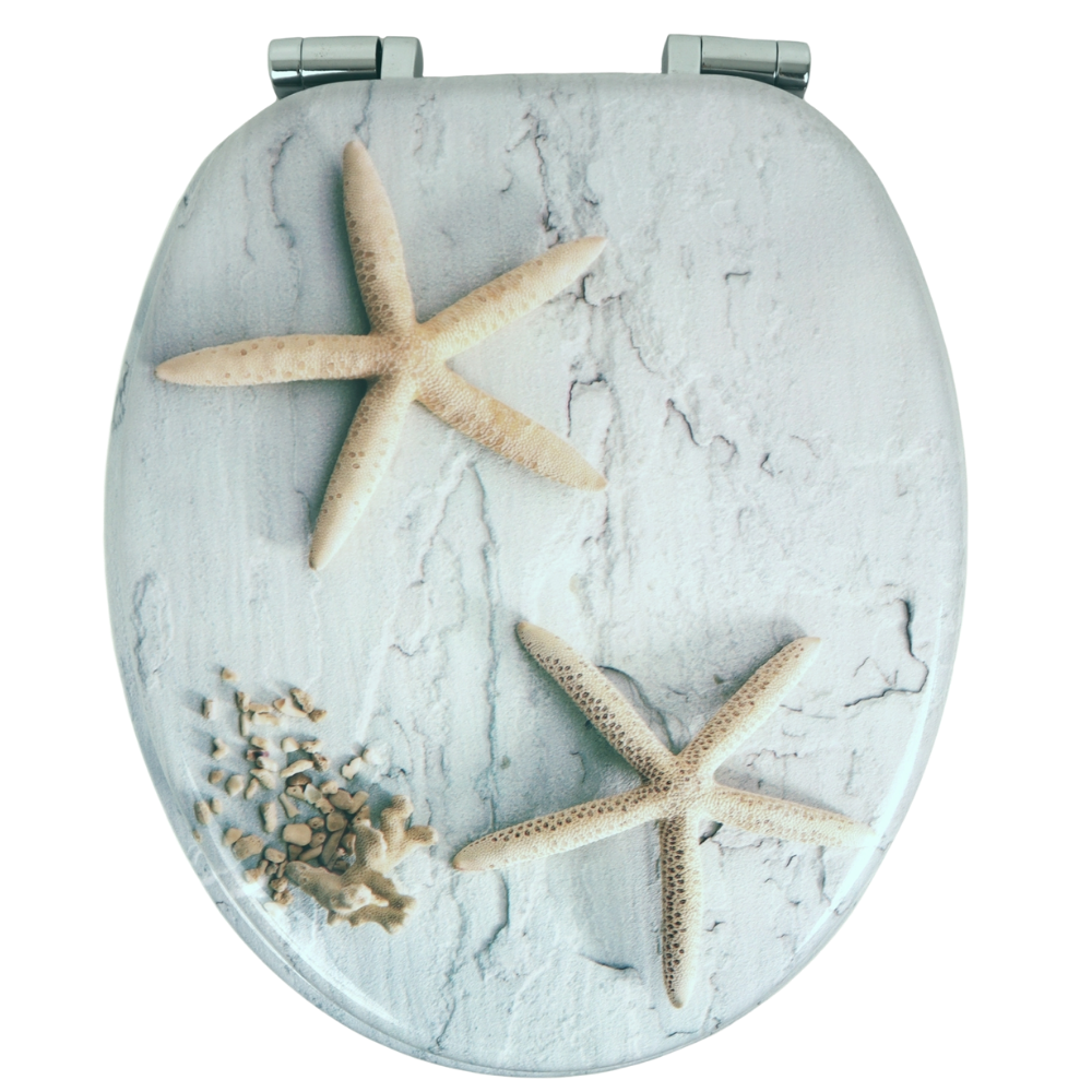 copriwater con immagine fotografica stella di mare su sabbia